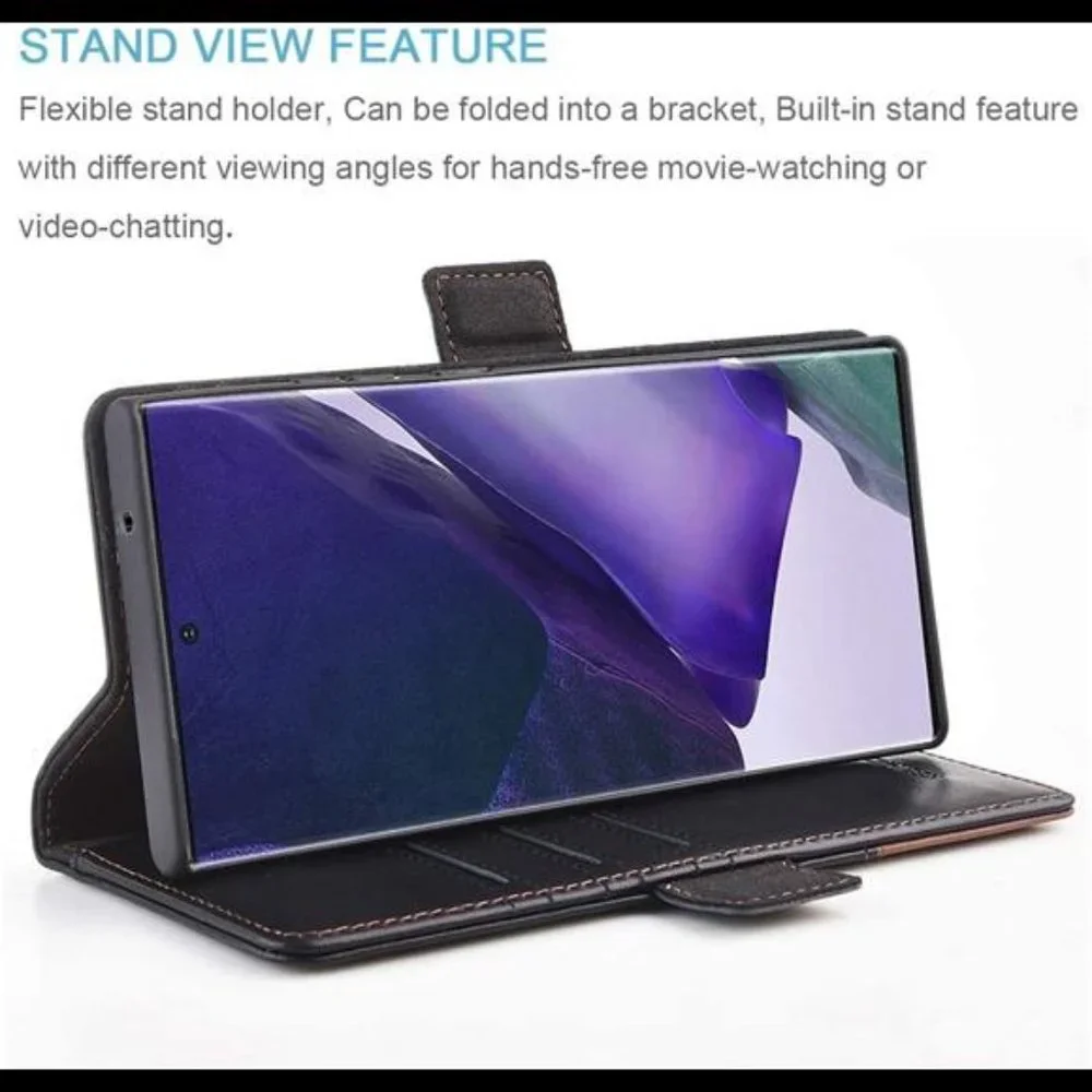 Fathers Day Gifts For Galaxy Note 20 Ultra Leather Wallet Case Credit Card Slot